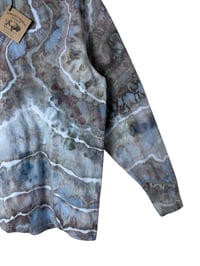 Image 3 of M Unisex Adult Soft Long Sleeve Tee in Stone Geode Ice Dye