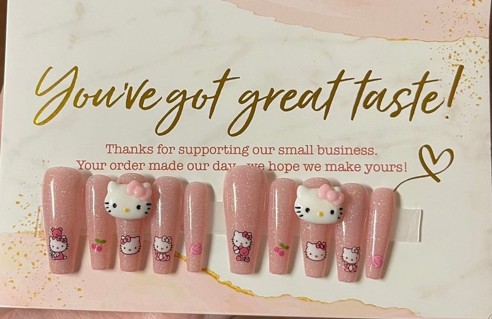 Image of Kawaii Hello Kitty Press On Nails