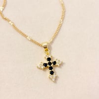 Image 1 of Black Bling Cross Necklace