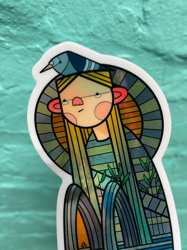 Shimmer Vinyl Water Girl Sticker 