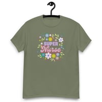 Image 8 of Unisex classic tee, Super Nurse Flower Power Tee