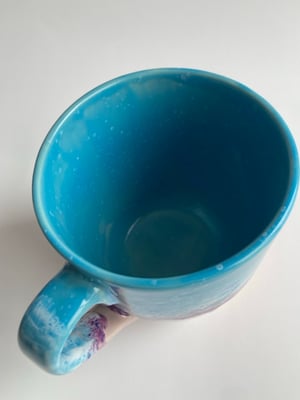 Image of Round Mug Blue Purple Pink