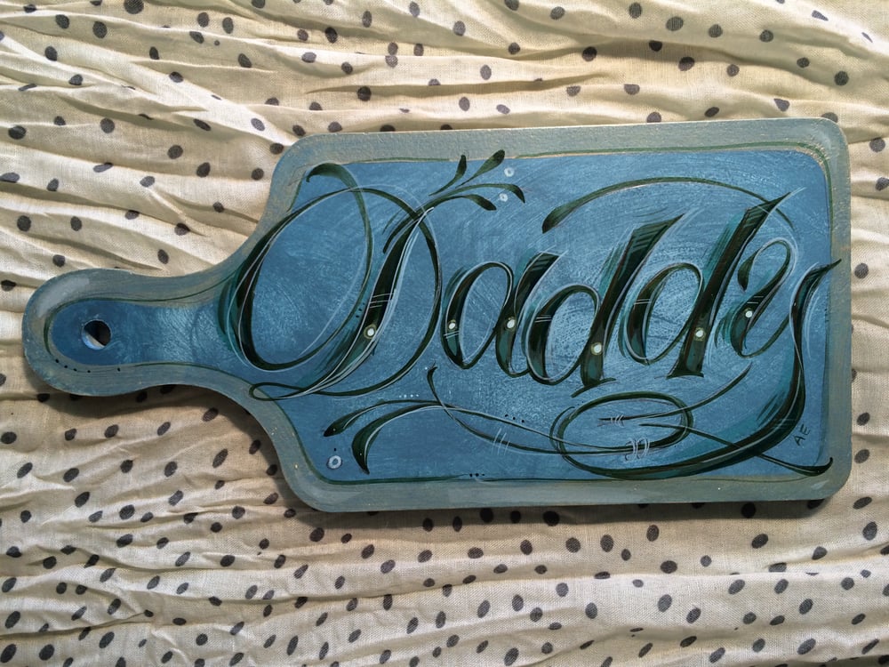 Image of Hand-Painted Paddle in Script