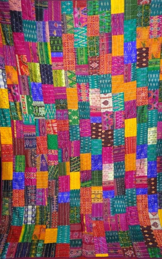 vintage quilt, pattol patchwork quilts throw vintage kantha quilt ...