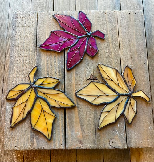 Image of Fall leaf-stained glass