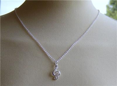 Image of Melody Music Note pendant necklace 925 sterling silver 