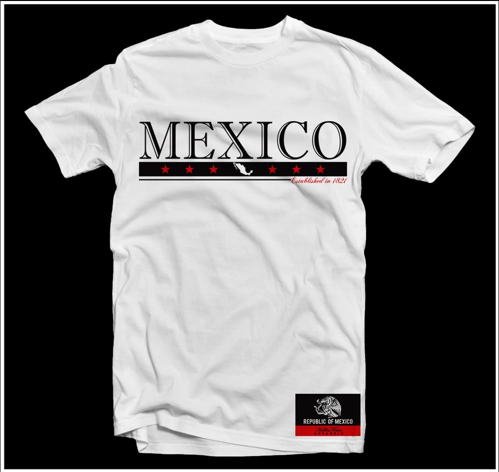 Image of Mexico Flag Men's White Tee