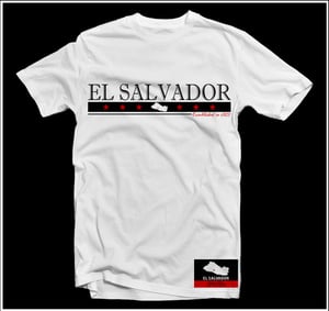 Image of El Salvador Flag Men's White Tee