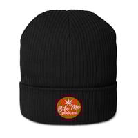 Image 2 of Bite Me logo Organic ribbed beanie