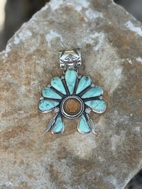 Image 1 of Angel Wing Varicite Chief Head Pendant