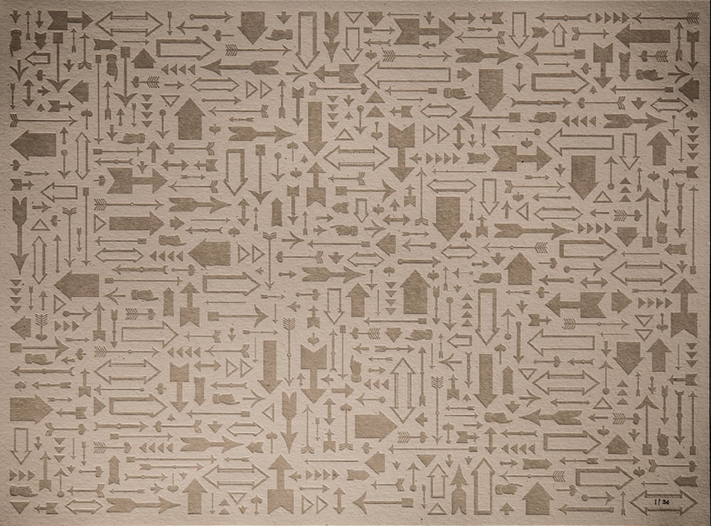 Image of Arrows Letterpress Print
