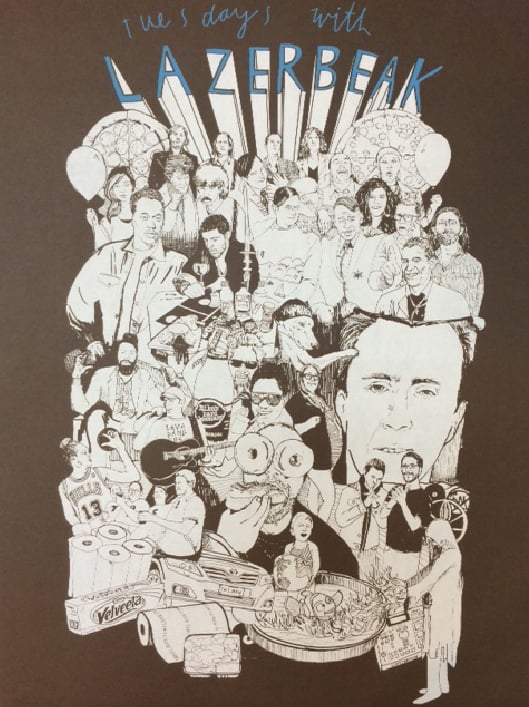 Image of Lazerbeak "Tuesdays With Lazerbeak" Screenprinted Poster