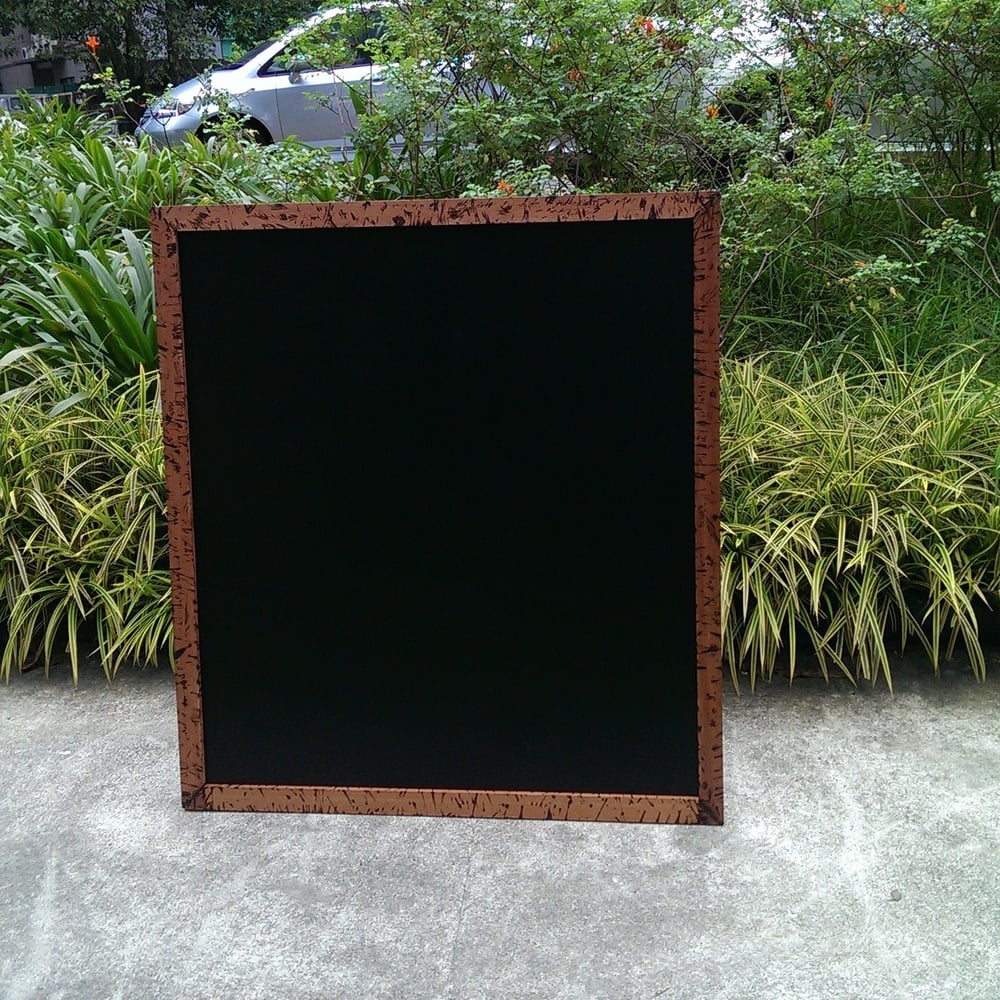 Big Chalkboard with Burnt Wood Frame