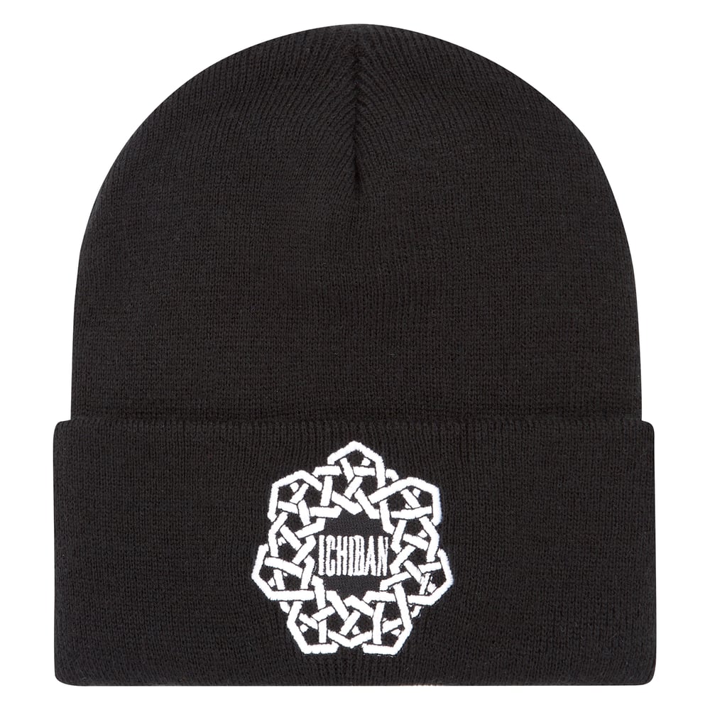 Image of Geometric Logo Beanie Black