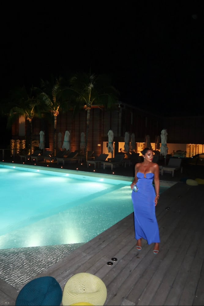 Image of ROYAL BLUE RUCHED STRAPLESS MAXI DRESS (XS)