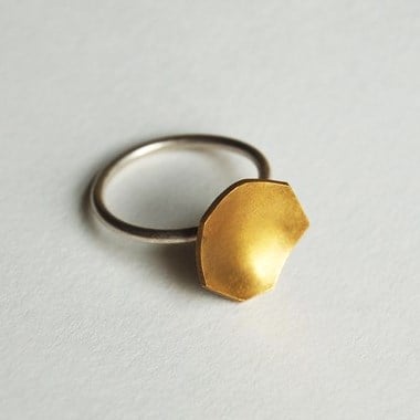 Image of Brass faceted shape ring