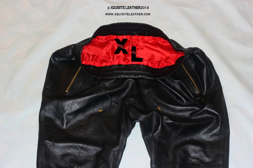 Image of MEN'S BLACK LEATHER JOGGERS