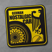Image of German Nostalgic Car Sticker (3 x 3 inch) - Black/Yellow