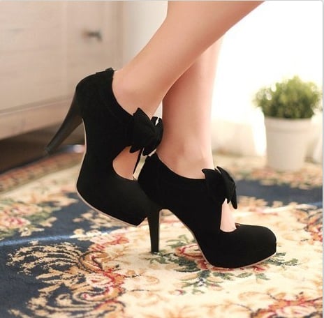 Image of bowknot high-heeled shoes/A325