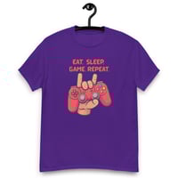 Image 4 of Unisex classic tee, Eat Sleep Game Repeat T-Shirt | Funny Gamer Graphic Tee