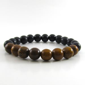 Image of Chunky Robles and Black wooden beaded bracelet