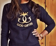 Image of God Gifted black and Gold Crew Neck Sweatshirt
