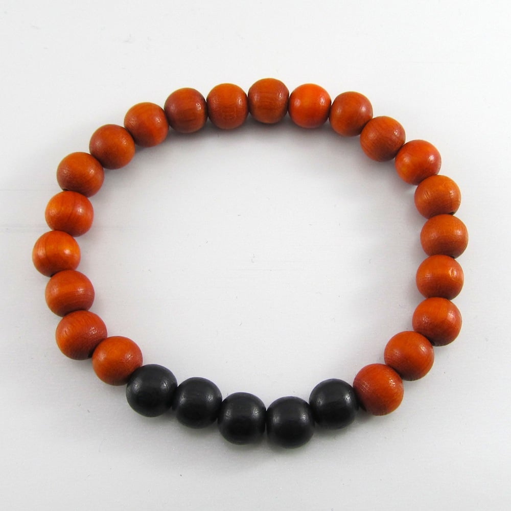 Orange and Black Beaded Stretch Bracelet | Jewellery by Lowusu