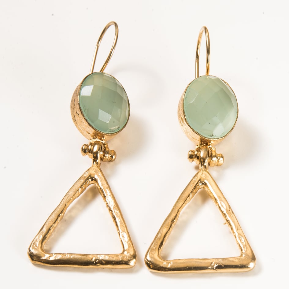 Image of Sea Green Quartz Earrings 