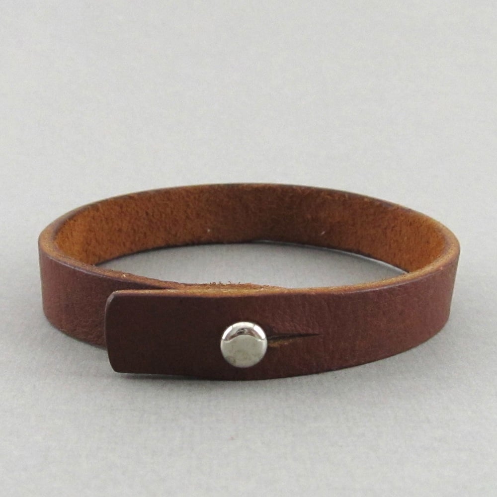 Image of Unisex Brown Leather bracelet
