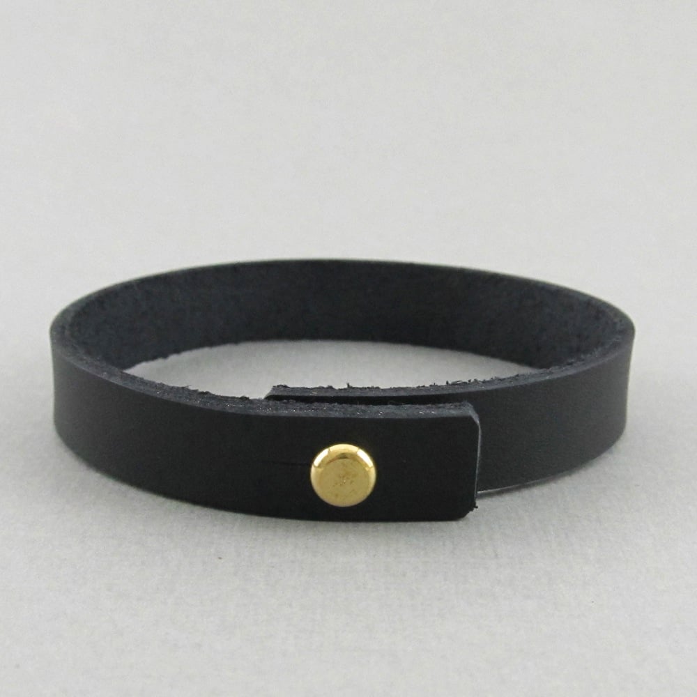 Image of Unisex Black Leather bracelet