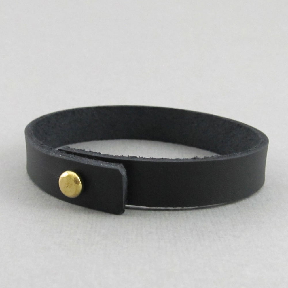 Image of Unisex Black Leather bracelet