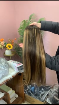 Image 2 of 13x4 HD lace wig  |straight hair|  210%|color 4/27| Indian hair