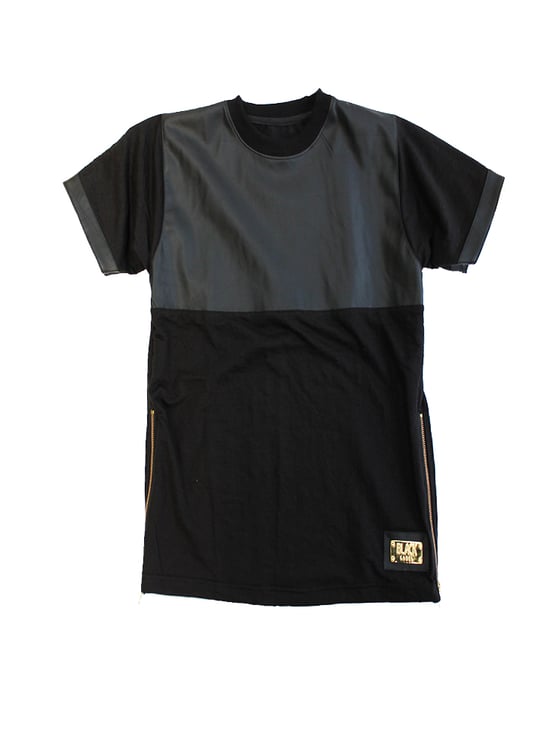 Image of Leather Panel TShirt