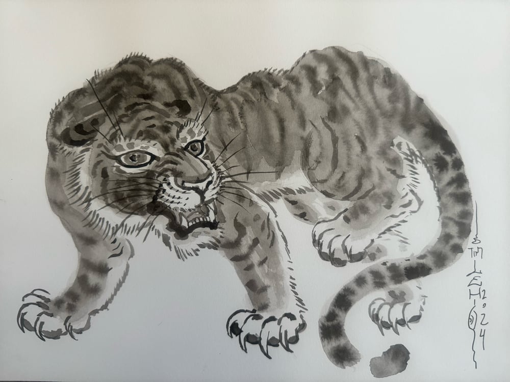 Image of Original Tim Lehi "Tiger Book Art 68" Illustration