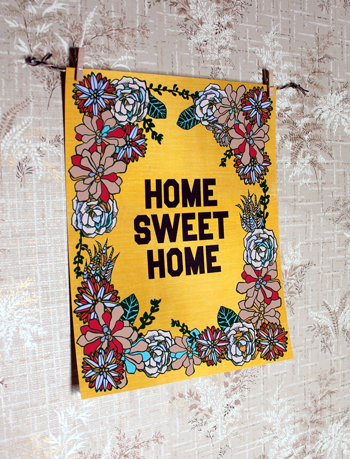 Succulent Home Sweet Home-11 x 14 print