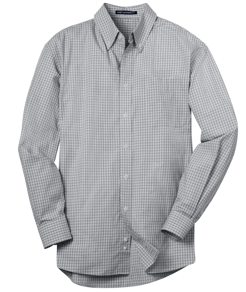 Image of Men's Long Sleeve Plaid Pattern Easy Care Shirt (S639)