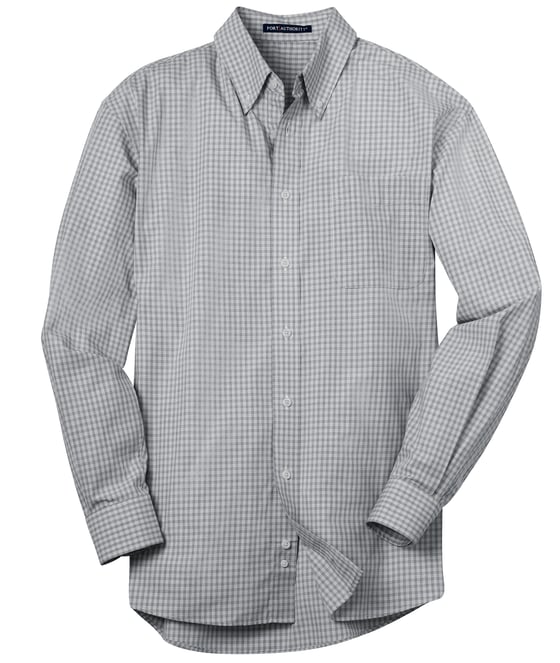 Image of Men's Long Sleeve Plaid Pattern Easy Care Shirt (S639)