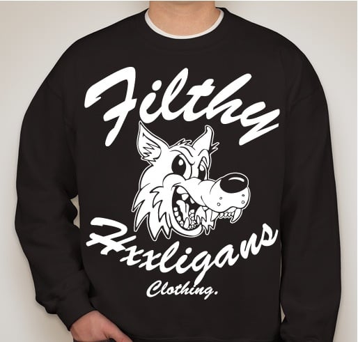 Image of FILTHY HXXLIGANS BLXCK CREWNECK 