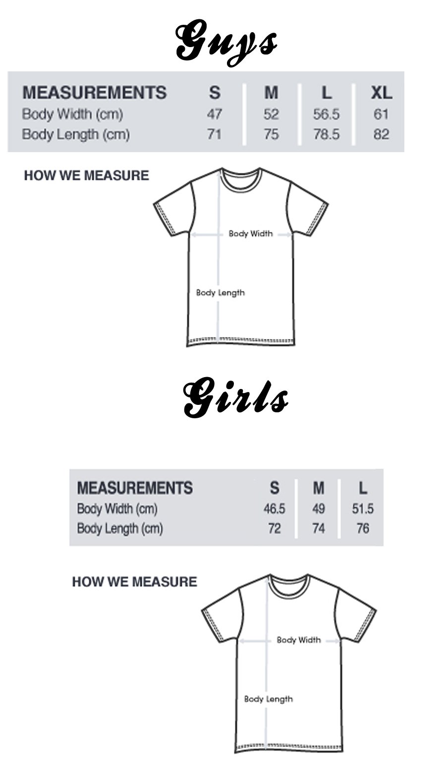 H And M Clothing Size Chart