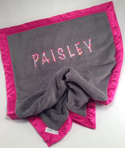 Image of Gray Personalized B. Covered Blanket