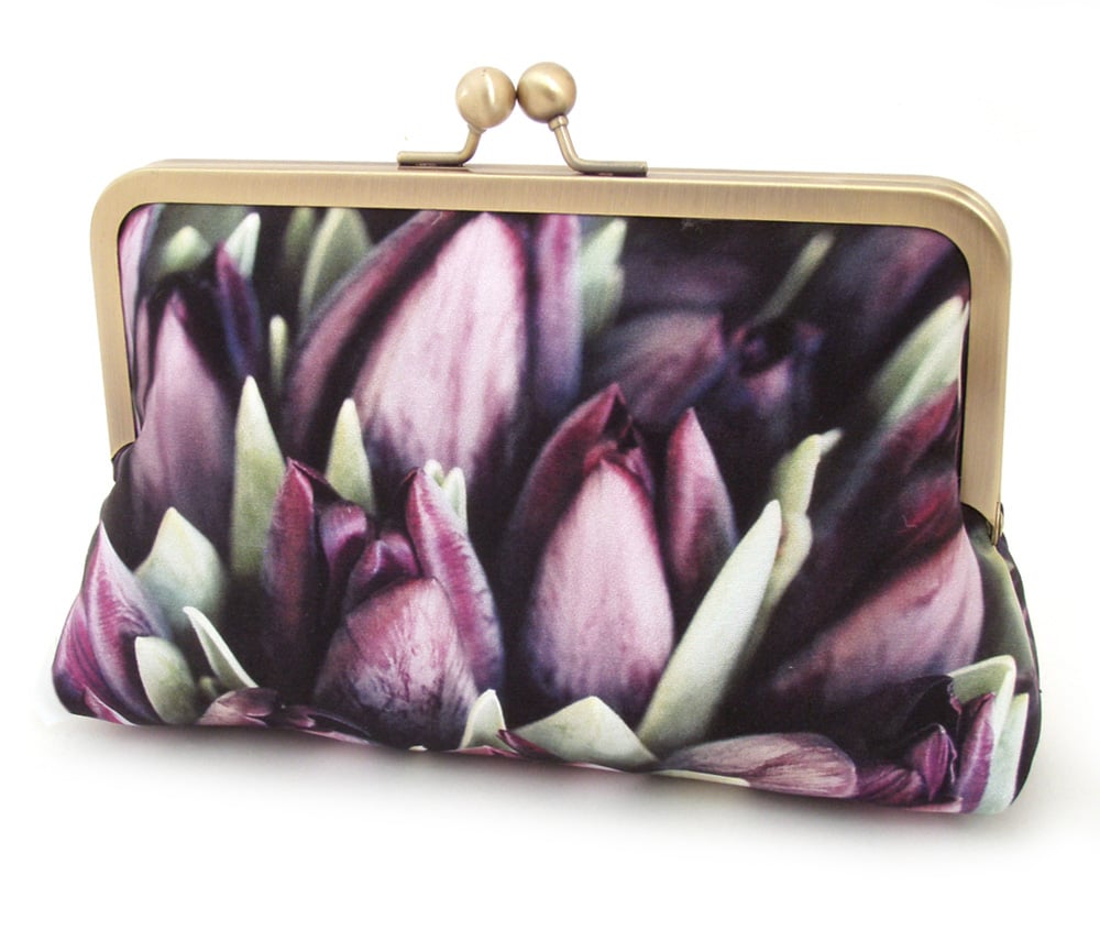 Image of Purple tulips clutch bag 