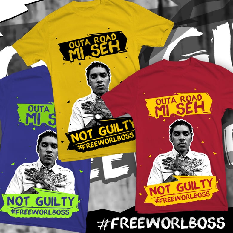 Image of #FREEWORLBOSS (OUT A ROAD) TEE - Yellow, Purple, Red