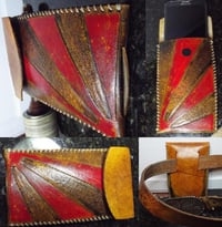 Image 3 of Custom Hand Tooled Leather Smartphone case pouch belt holster. Made to fit ANY phone.