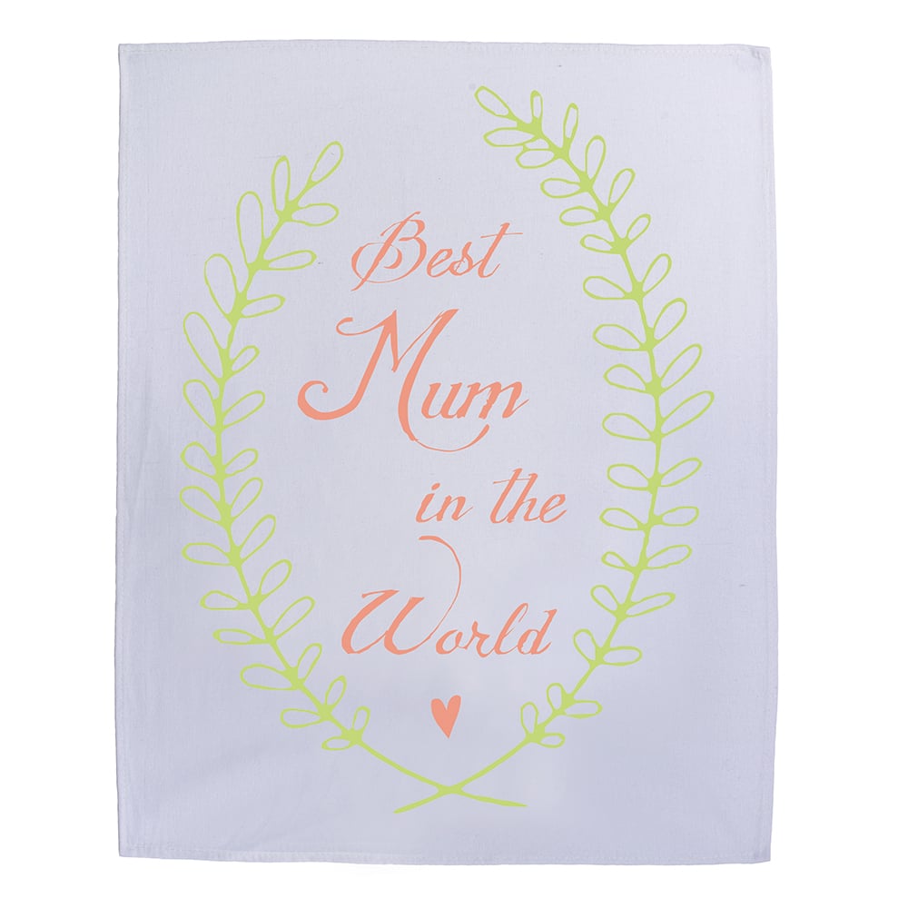 Image of 'best mum in the world' tea towel