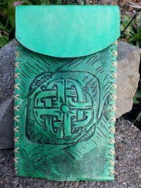 Image 4 of Custom Hand Tooled Leather Smartphone case pouch belt holster. Made to fit ANY phone.
