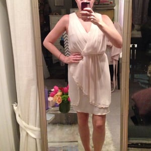 Image of Grecian-inspired flowy cream dress - size S