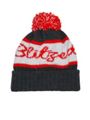 Image of Grey & Red Bobble Hat