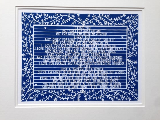 Image of "I LOVE YOU" Giclee Mounted Print