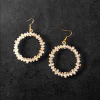 Earrings - gold, faux diamond