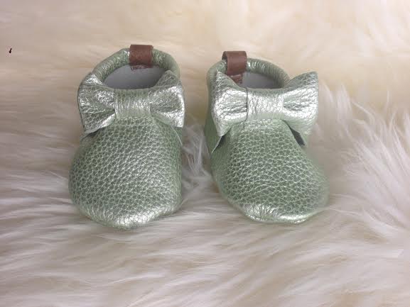 Image of Shiny Seafoam Moccasins